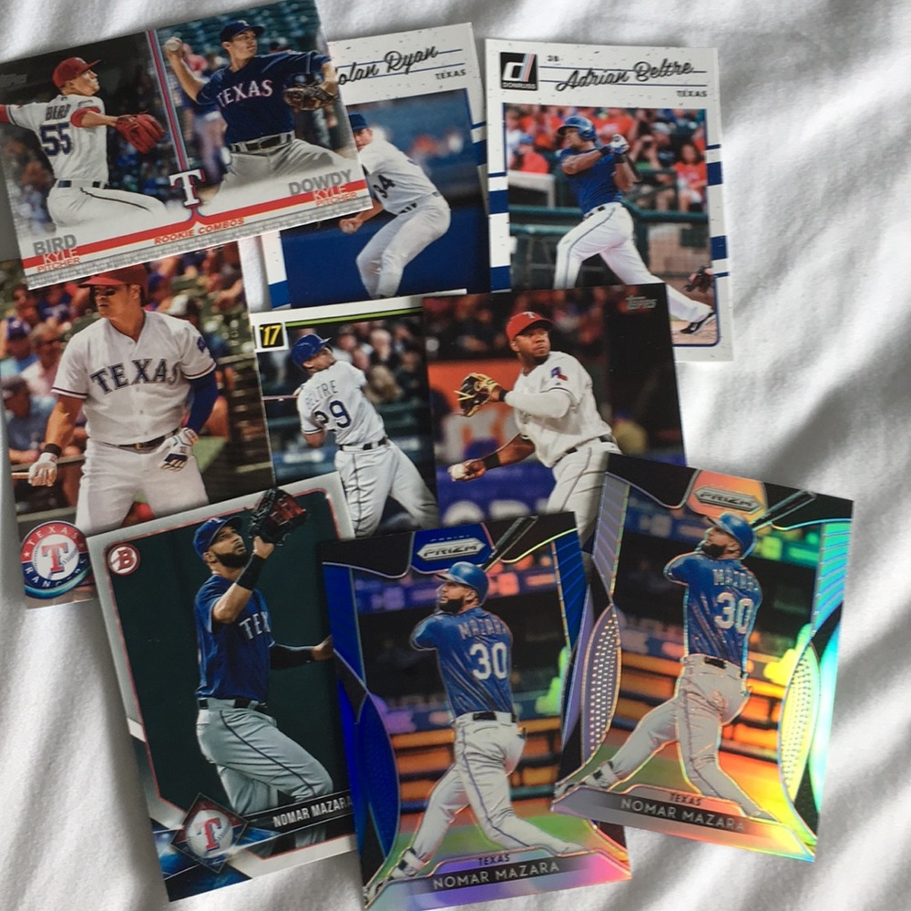 Texas Rangers 9 card Lot all cards are MINT COND